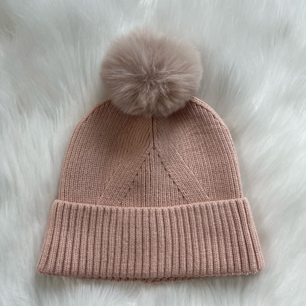 Nine West Blush Pom Pom Beanie